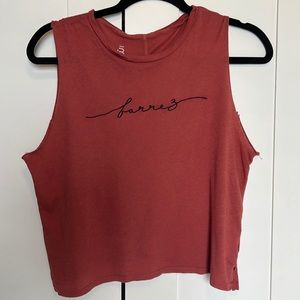 Barre3 Embroidered Cropped Tank